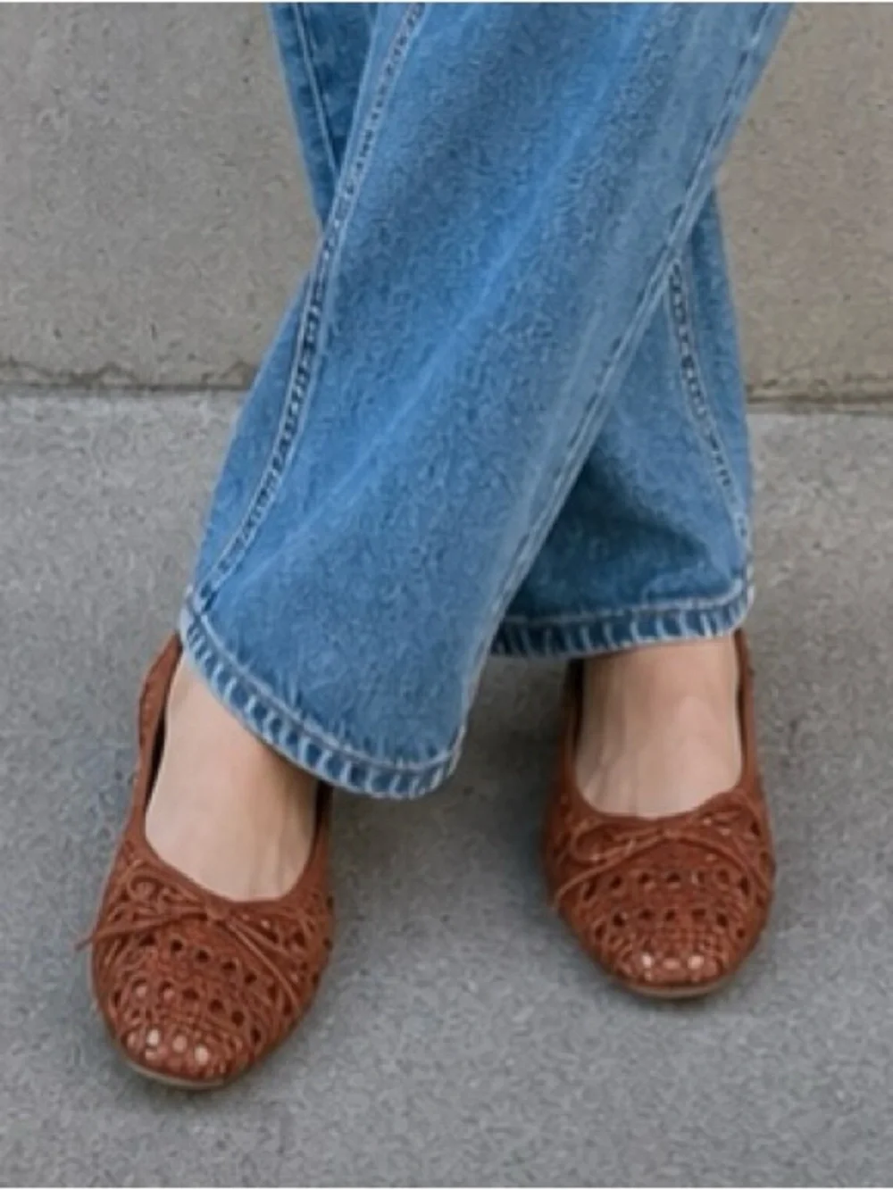 Steve Madden Women's Leather Woven Ballet Flats Brown Size 9.5M Spring Summer - Picture 1 of 7